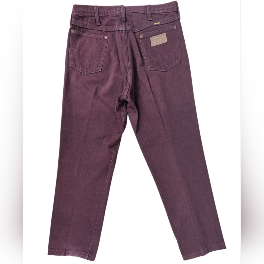 Wrangler Vintage Size 35x34 Denim Jeans Burgundy/Maroon 90s